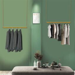 Ventryn 2Pcs Gold Metal Chain Clothes Display Rack - thumbnail 5