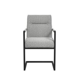 Lemon Pavilion Furniture Cleaver Dining Arms Chair (Pack of 2) - Tweed/Metal in Grey - Size: 2 Pack - thumbnail 2