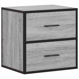 Berkfield Home Durable Wall-mounted Bedside Cabinet Grey Sonoma 40x31x39.5 cm - thumbnail 3