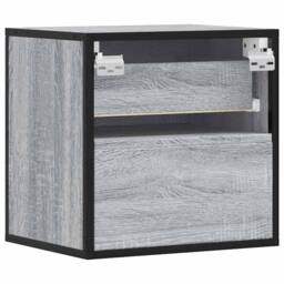 Berkfield Home Durable Wall-mounted Bedside Cabinet Grey Sonoma 40x31x39.5 cm - thumbnail 7