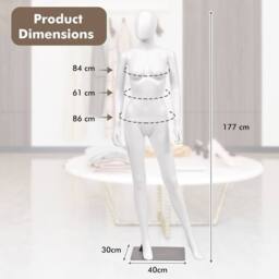 Costway Mannequin Torso Manikin Dress Form 177 cm Realistic Female Full Body Model in White - thumbnail 2