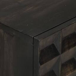 Berkfield Home Sideboard Black 55x34x75 cm Solid Wood Mango & Iron - Size: 55 x 34 x 75 cm - thumbnail 6