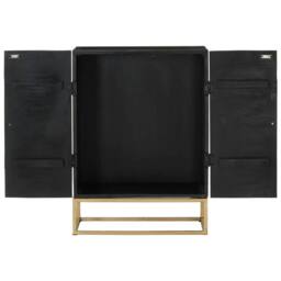 Berkfield Home Sideboard Black 55x34x75 cm Solid Wood Mango & Iron - Size: 55 x 34 x 75 cm - thumbnail 5