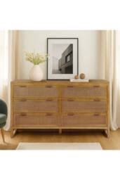 Teamson Home Hatteras Chest of Drawers 6 Drawer Bedroom Dresser in Natural - thumbnail 2