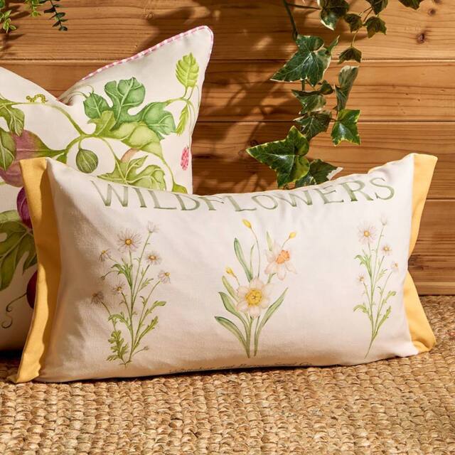 Voyage Maison Wildflowers Printed Outdoor Cushion in Yellow - Size: 30 cm x 50 cm - image 1