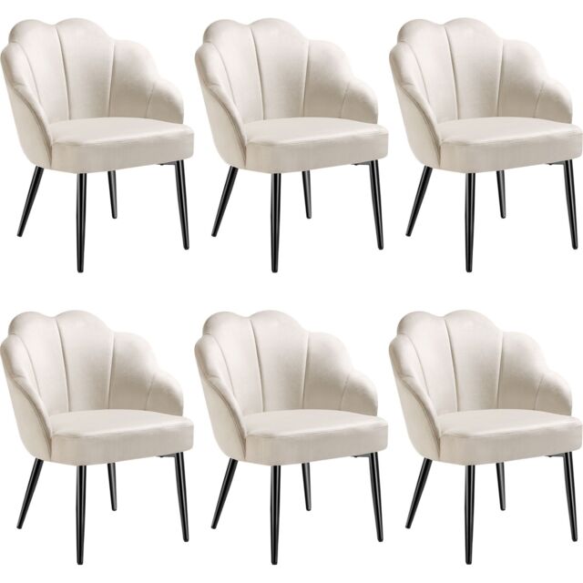 tectake Accent Chair Hellen Per Piece - Cream/Gold in Cream - Size: 1 Pack - image 1