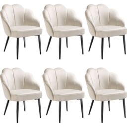tectake Accent Chair Hellen Per Piece - Cream/Gold in Cream - Size: 1 Pack - thumbnail 1
