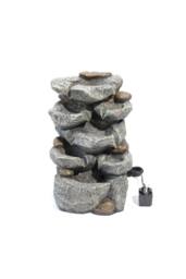 Garden Sanctuary Electric LED Waterfall Feature Outdoor Water Fountain Rockery Decor in Natural - thumbnail 5