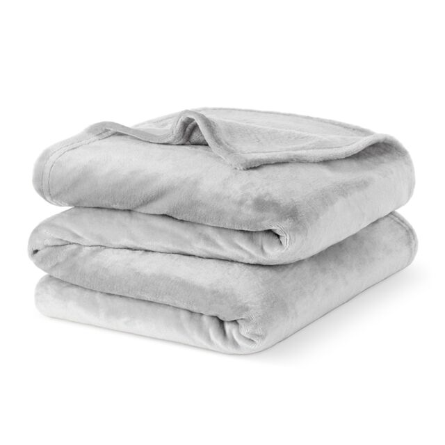LIVIVO Ultra Soft Flannel Fleece Throw Blanket in Grey - Size: 150 cm x 200 cm - image 1