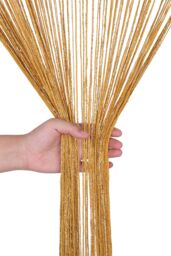 Neel Blue Glitter String Curtain Polyester Fringe Panel Spaghetti Tassel Curtain, 200cm x 90cm in Gold - Size: 200 cm x 90 cm - thumbnail 5