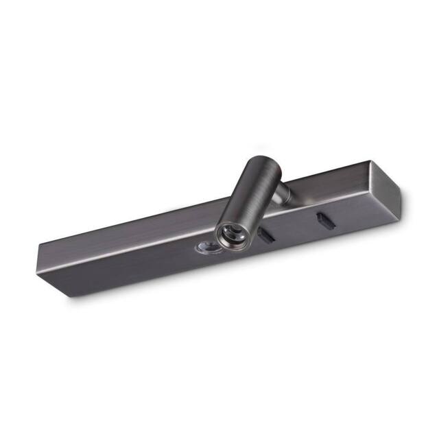 Netlighting Bonne Nuit Right LED Reading Wall Light Nickel 3000K in Grey