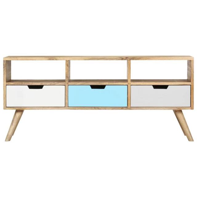 Berkfield Home TV Cabinet 110x35x48 cm Solid Mango Wood - Size: 110 x 35 x 48 cm - image 1