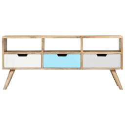 Berkfield Home TV Cabinet 110x35x48 cm Solid Mango Wood - Size: 110 x 35 x 48 cm - thumbnail 1