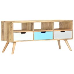 Berkfield Home TV Cabinet 110x35x48 cm Solid Mango Wood - Size: 110 x 35 x 48 cm - thumbnail 8