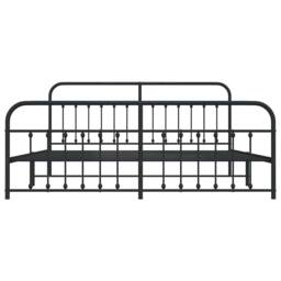 Berkfield Home Metal Bed Frame with Headboard & Footboard Black 193x203 cm - thumbnail 6