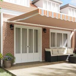 Berkfield Home Manual Retractable Awning Multicolour Stripe 600x300 cm - thumbnail 1