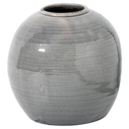 Wyld Haus Bloomwood Grey Glazed Round Ceramic Vase Crackle Effect - thumbnail 2