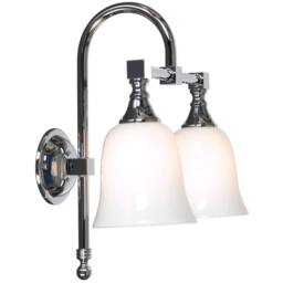 Netlighting Classic 2 Light Bathroom Wall Light Chrome IP44 in Silver