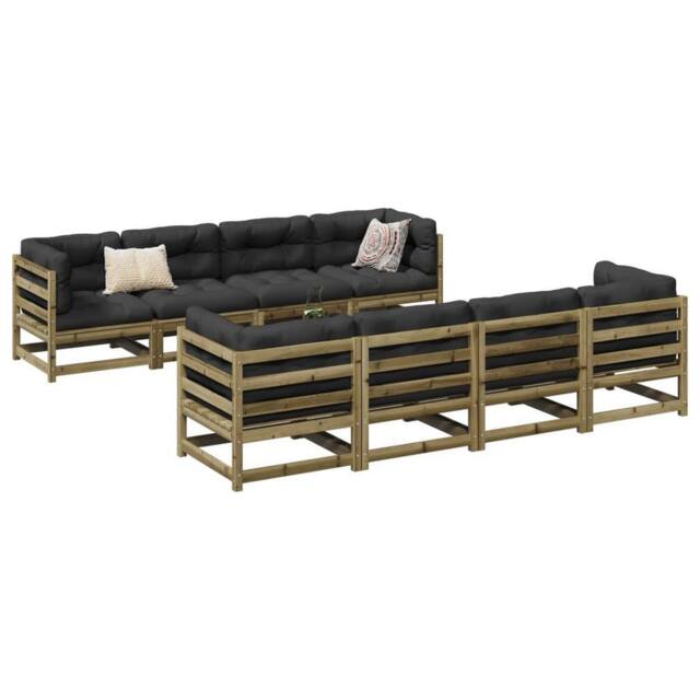 Berkfield Home 9 Piece Garden Sofa Set Impregnated Wood Pine in Brown - image 1