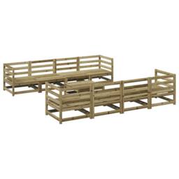 Berkfield Home 9 Piece Garden Sofa Set Impregnated Wood Pine in Brown - thumbnail 2