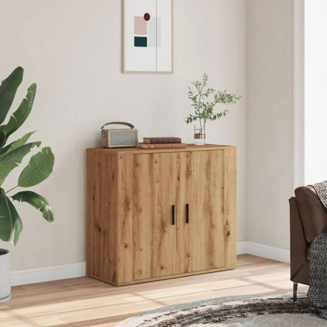 Berkfield Home Sideboard Artisian Oak 80x33x70 cm Engineered Wood in Brown - Size: 80 x 33 x 70 cm - image 1