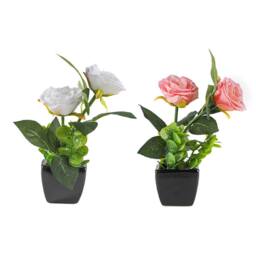 Voltico Artificial Rose in Ceramic Pot - Elegant Home Décor in Light Pink - thumbnail 5