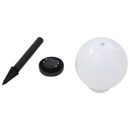 Berkfield Home Outdoor Solar Lamps 3 pcs LED Spherical 20 cm RGB in White - thumbnail 6