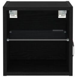 Berkfield Home LED TV Cabinet 2 pcs Black Oak 30x28, 5x30 cm Engineered Wood - thumbnail 7