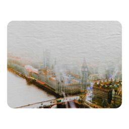 Benjamin Tate Design Big Ben In The Mist Blanket in Natural - Size: 120 cm x 150 cm - thumbnail 1