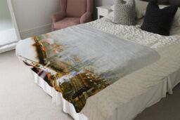 Benjamin Tate Design Big Ben In The Mist Blanket in Natural - Size: 120 cm x 150 cm - thumbnail 3