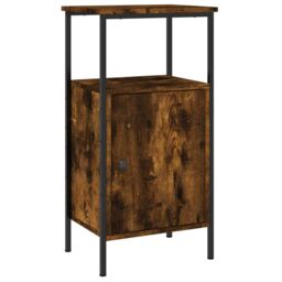 Berkfield Home Bedside Cabinet Smoked Oak 41x31x80 cm Engineered Wood in Brown - Size: 41 x 31 x 80 cm - thumbnail 2