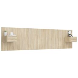Berkfield Home Bed Headboard with Cabinets Sonoma Oak Engineered Wood in Brown - thumbnail 3