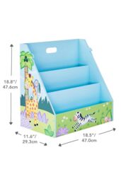 Teamson Kids Fantasy Fields Sunny Safari Kids Bookshelf Bookcase in Blue - thumbnail 4
