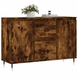 Berkfield Home Sideboard Smoked Oak 104x35x70 cm Engineered Wood in Brown - Size: 104 x 35 x 70 cm - thumbnail 3
