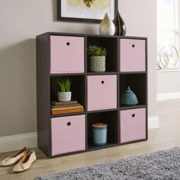 Home Source Storage Cube 9 Shelf Bookcase Wooden Display Unit Organiser Home in Black - thumbnail 6
