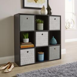 Home Source Storage Cube 9 Shelf Bookcase Wooden Display Unit Organiser Home in Black - thumbnail 5