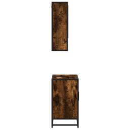 Berkfield Home 2 Piece Bathroom Furniture Set Smoked Oak Engineered Wood in Brown - thumbnail 6