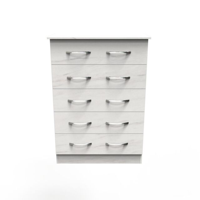 Ready Assembled 2 U Hampshire 5 Drawer Chest (Ready Assembled) in White - image 1
