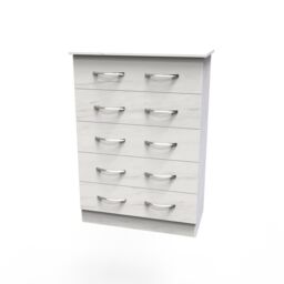 Ready Assembled 2 U Hampshire 5 Drawer Chest (Ready Assembled) in White - thumbnail 3