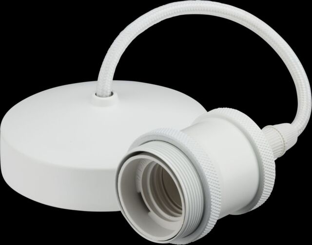 "Netlighting 6"" E27 Vintage Pendant Set Matt White 230V IP20 80W" - image 1