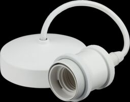 "Netlighting 6"" E27 Vintage Pendant Set Matt White 230V IP20 80W" - thumbnail 1
