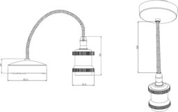 "Netlighting 6"" E27 Vintage Pendant Set Matt White 230V IP20 80W" - thumbnail 2