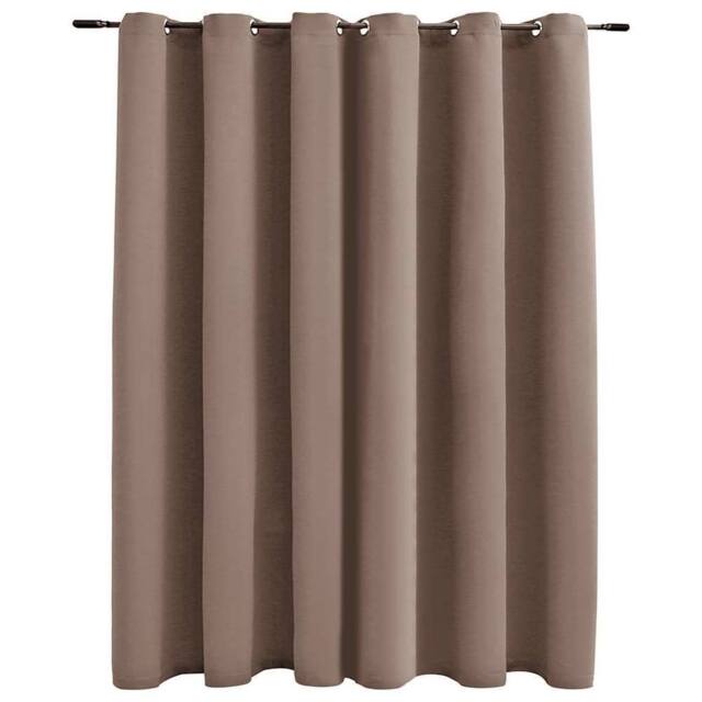 Berkfield Home Blackout Curtain with Metal Rings Taupe 290x245 cm - image 1