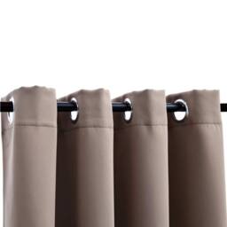 Berkfield Home Blackout Curtain with Metal Rings Taupe 290x245 cm - thumbnail 3