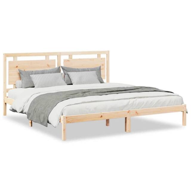 Berkfield Home Extra Long Bed Frame without Mattress¬†200x220 cm Solid Wood in Light Tan - Size: 200x220 cm - image 1