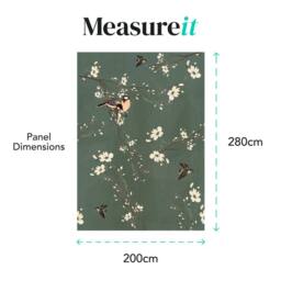 Superfresco Easy Birds & Blossom Dark Green Print To Order 3m x 2.8m Mural - thumbnail 4