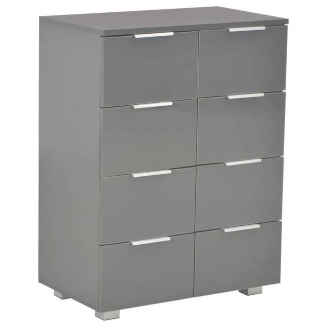 Berkfield Home Sideboard High Gloss Grey 60x35x80 cm Engineered Wood - Size: 60 x 35 x 80 cm - image 1