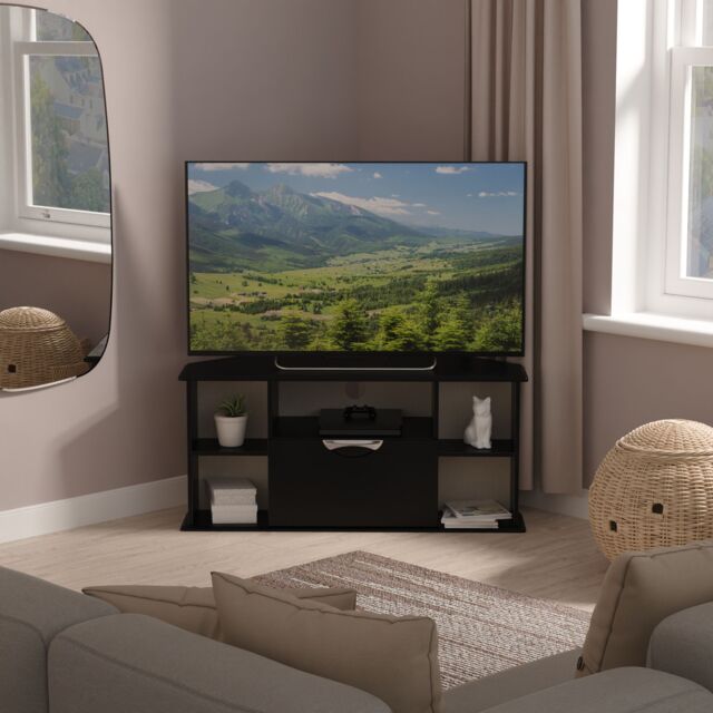 Ready Assembled 2 U Holborn Corner TV Unit (Ready Assembled) in Black - image 1