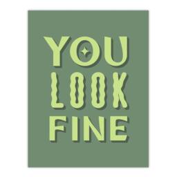 "Artery8 You Look Fine Sage Green Simple Cheeky Wall Art Print - Size: W12"" x H16""" - thumbnail 1