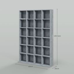 HOMCOM DVD CD Media Storage Rack, Video Display Unit, 89 x 130.5 cm, Grey - Size: 89 x 130.5 cm - thumbnail 3